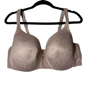 CACIQUE Modern Lace Lightly Lined Underwire BRA 44DD Beige/Pale Pink Lane Bryant
